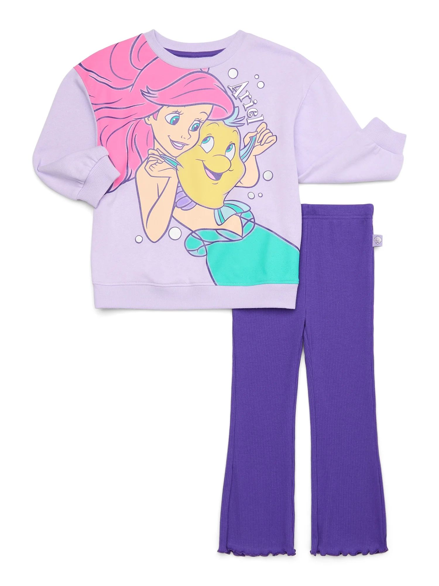 Disney Princess Toddler Girl Ariel Graphic Sweatshirt and Leggings Set, 2-Piece, Sizes 12M-5T | Walmart (US)