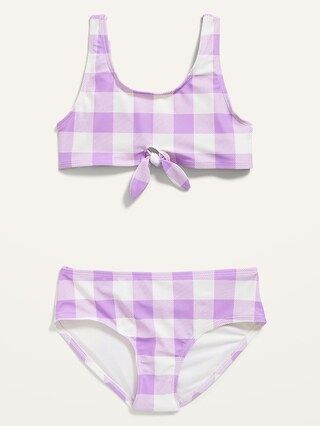 Printed Tie-Front Bikini Swim Set for Girls | Old Navy (US)