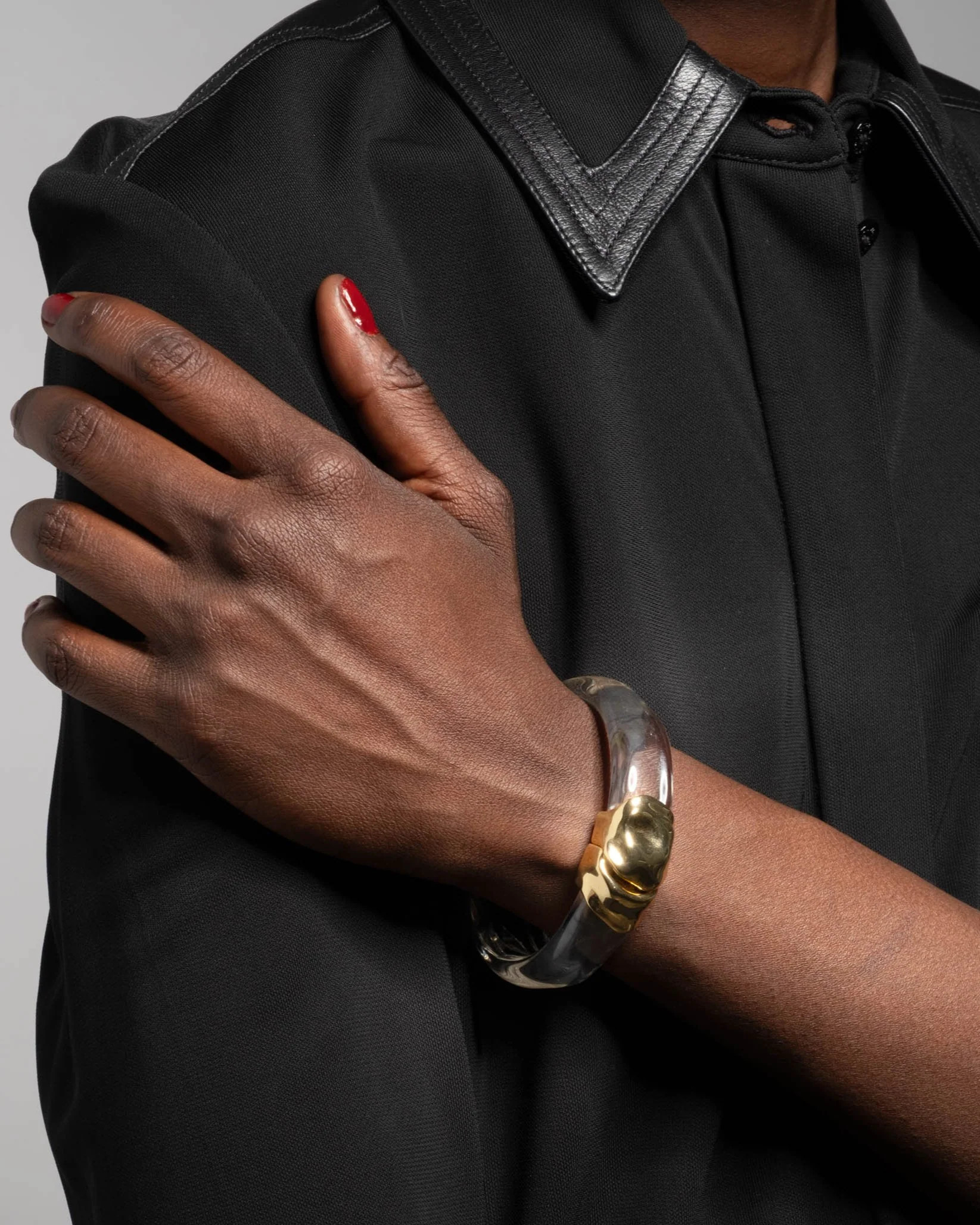 Molten Gold Hinge Bracelet - Clear | ALEXIS BITTAR | Alexis Bittar