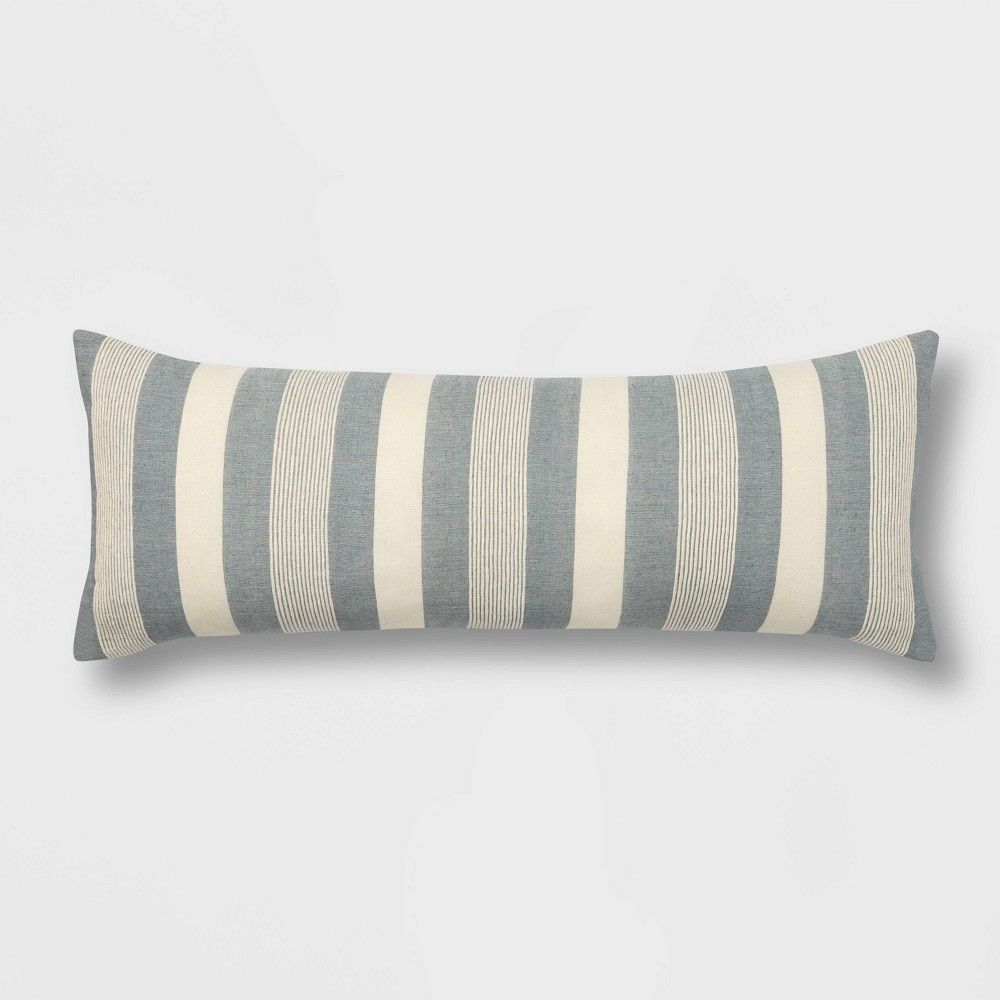 Oversized Oblong Woven Stripe Throw Pillow Gray - Threshold | Target