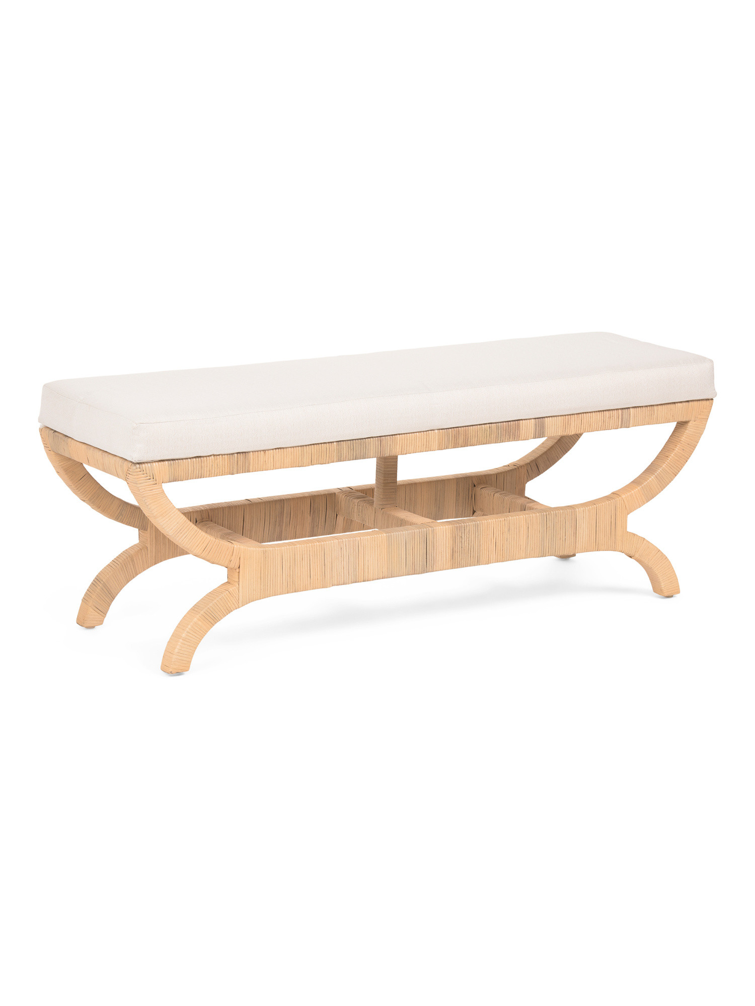 50x19x15 Azura Rattan Bench With Cushion | TJ Maxx