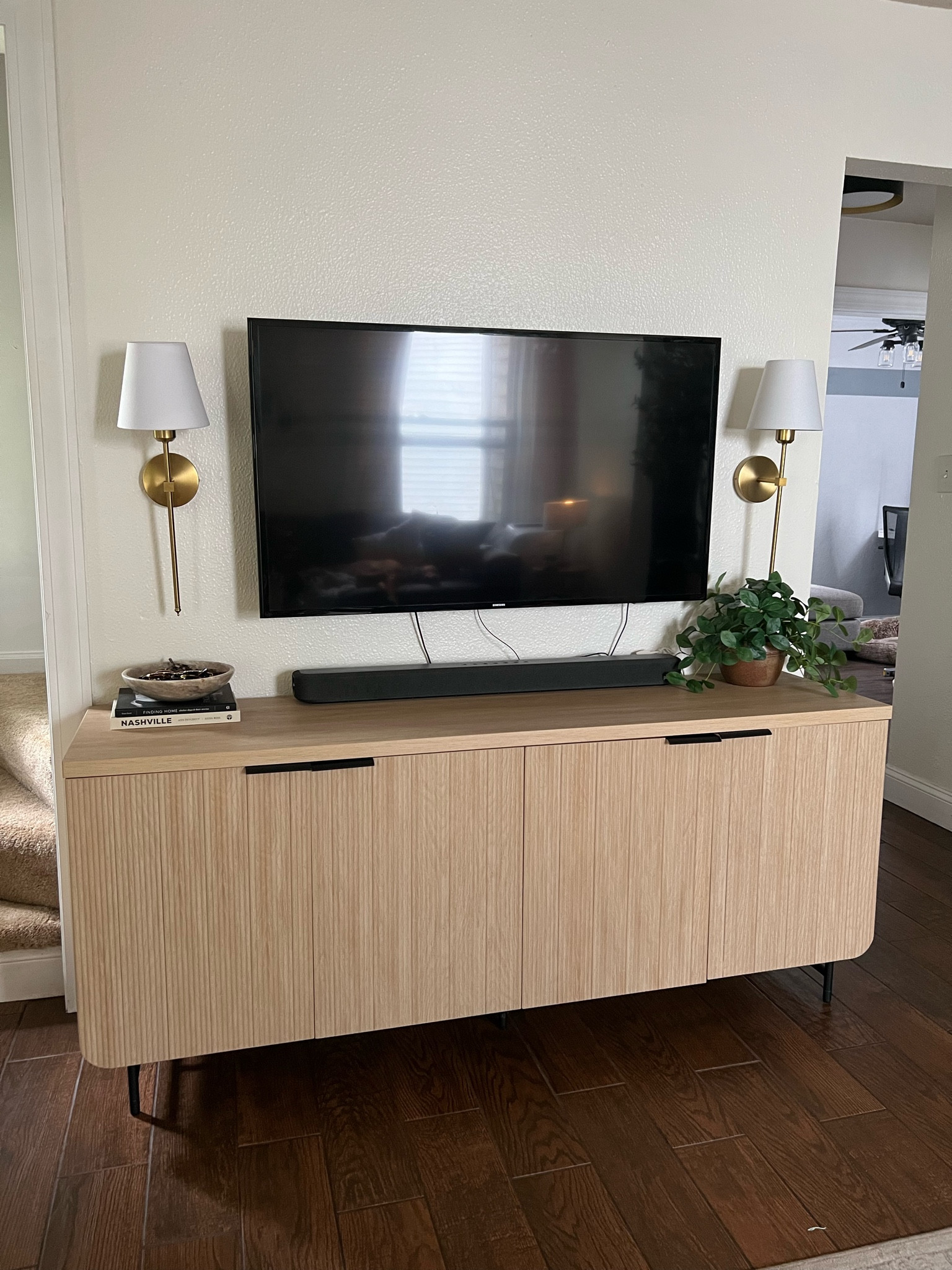 $350 entertainment stand from Amazon. Amazon home find. Amazon furniture. Coffee table books.

#LTKHome