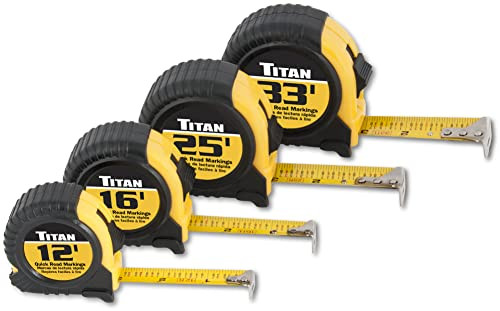 Titan 10902 4-Piece Tape Measure Set (12', 16', 25' and 33') | Amazon (US)