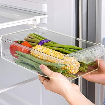 Fridge Organizer Retractable Drawer Organizer Refrigerator Bins Storage Box for Vegetables and Fr... | Amazon (UK)