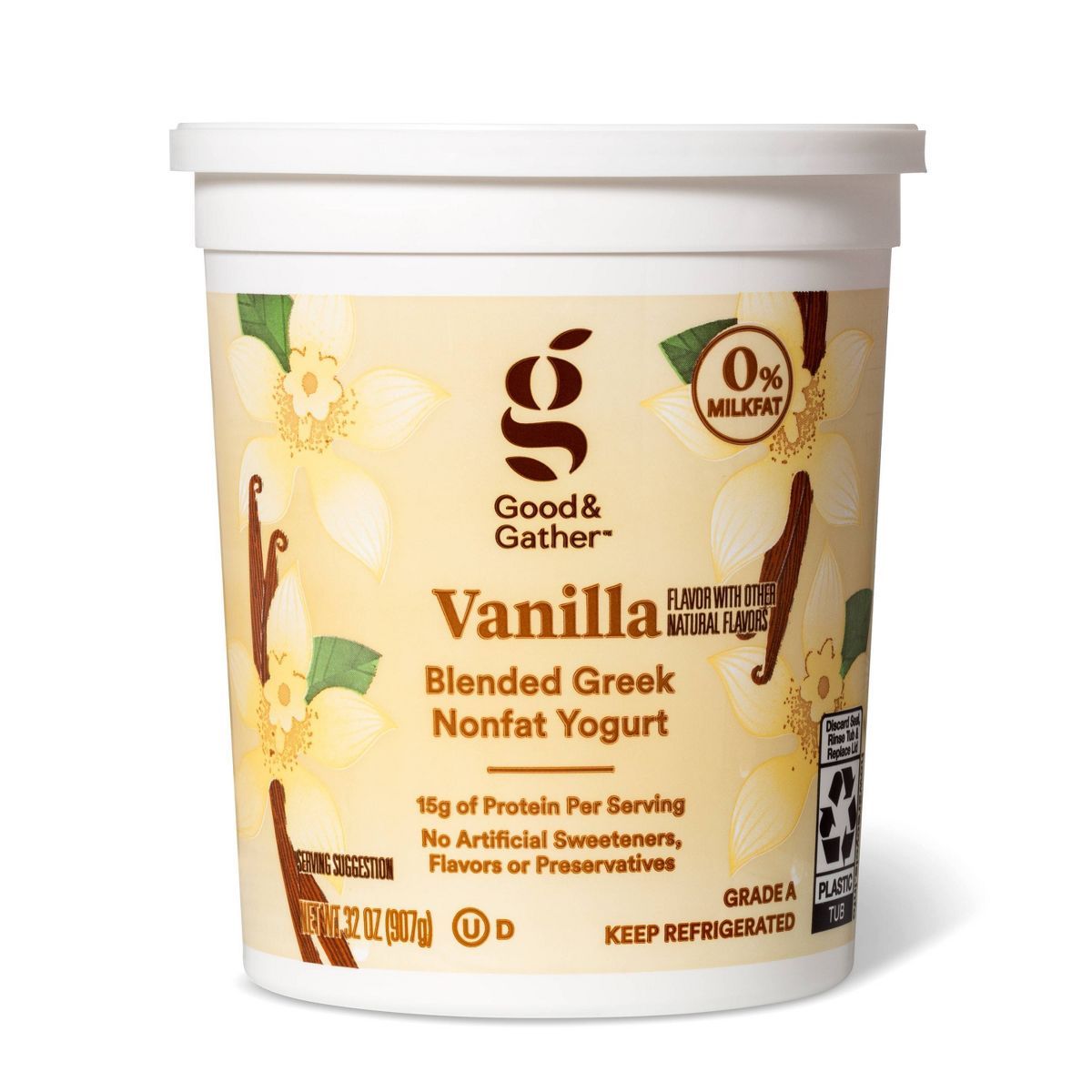 Greek Vanilla Nonfat Yogurt - 32oz - Good & Gather™ | Target