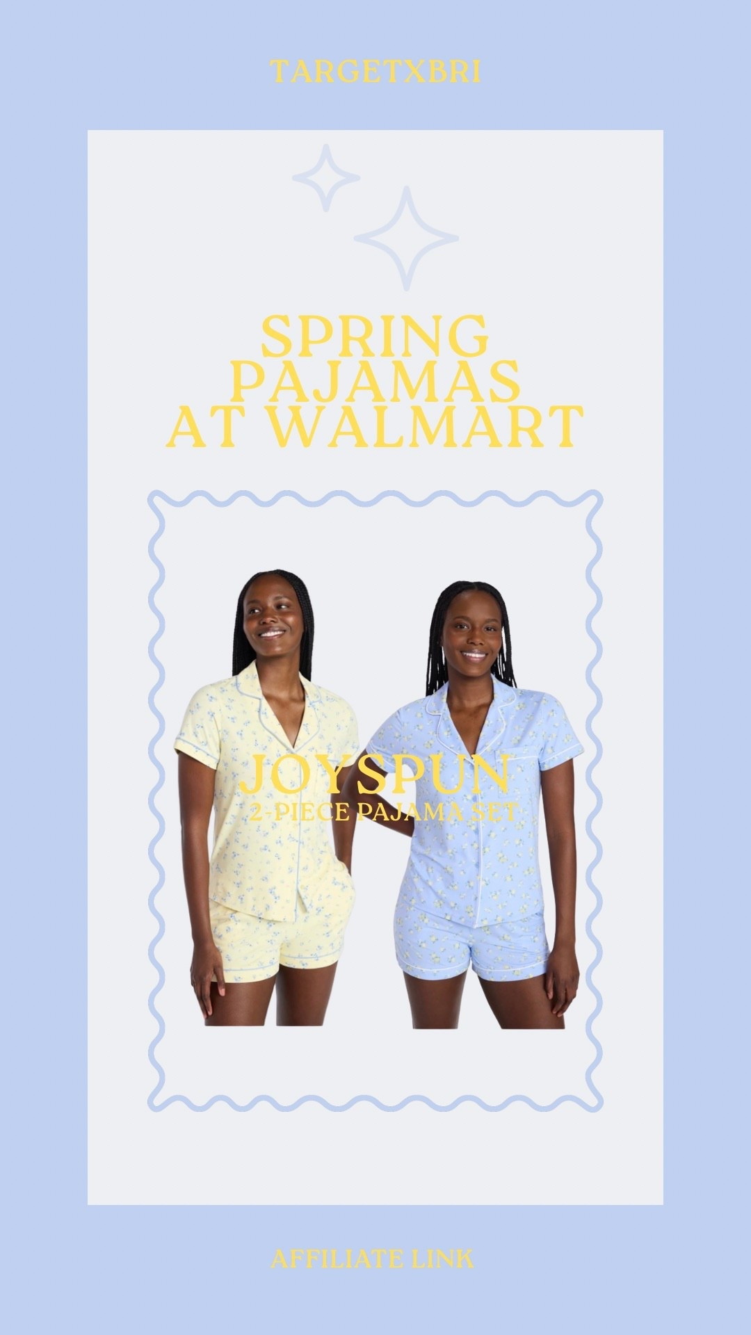 My favorite pjs! The ones in the graphic came home with me 💛💙