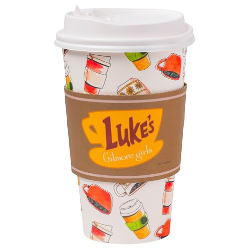 Silver Buffalo Gilmore Girls Lukes Logo 8pk Paper Travel Cup with Lid, 16 Ounces | Amazon (US)