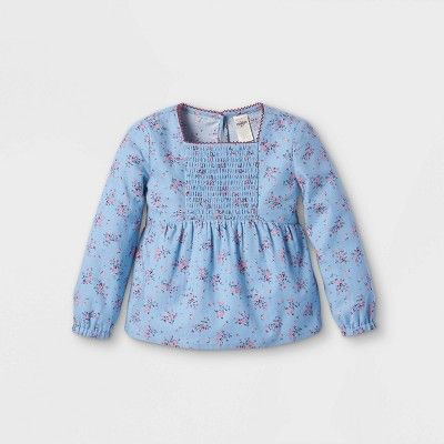 OshKosh B'gosh Toddler Girls' Floral Blouse - Blue | Target