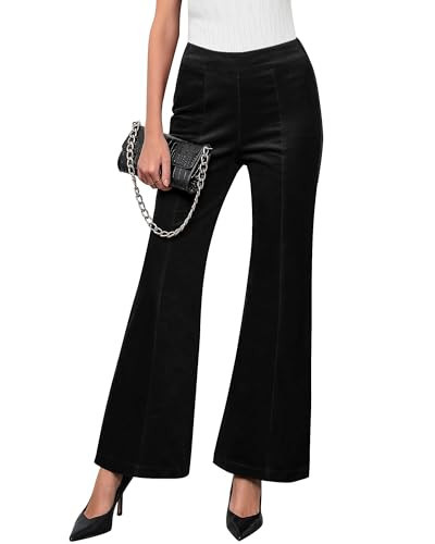 GRAPENT Black Womens Pants Black Wide Leg Pants for Women Black Trousers for Women High Waist Wide Leg Black Pants Black Trousers Color Black Size L Large Size 12 Size 14 | Amazon (US)