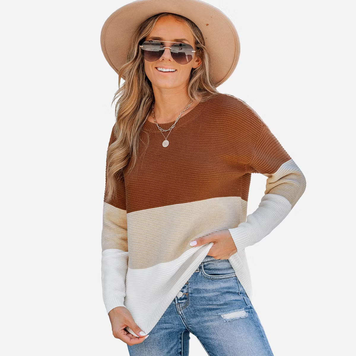 Women's Colorblock Striped Rib Sweater - Cupshe | Target