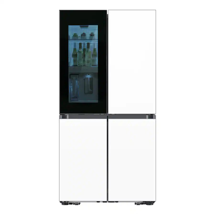 Samsung - Bespoke 29 Cu. Ft. 4-Door Flex French Door Refrigerator with Auto Open Door - White Gla... | Best Buy U.S.