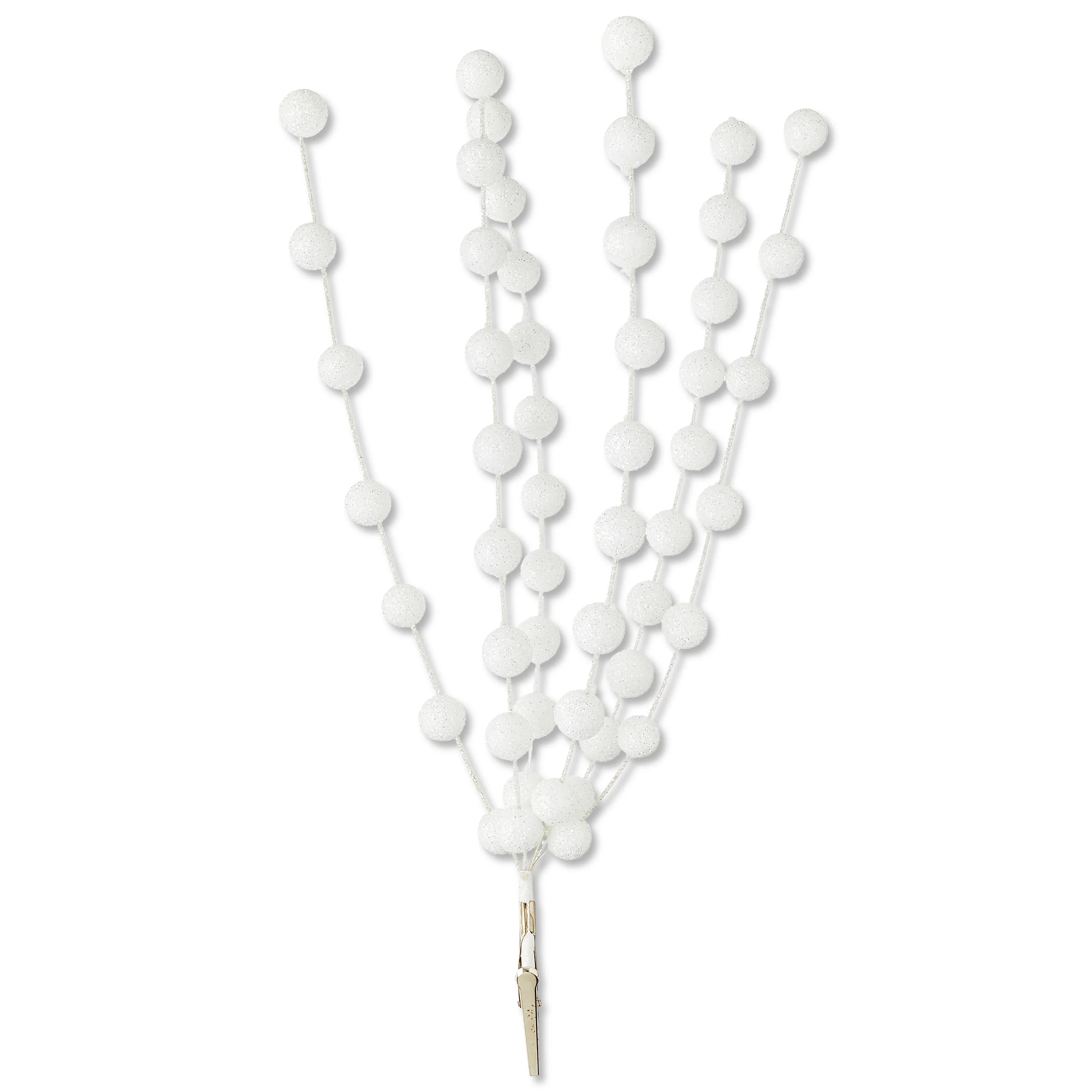 Glitter Ball Decorative Christmas Clip, White, 12", by Holiday Time | Walmart (US)