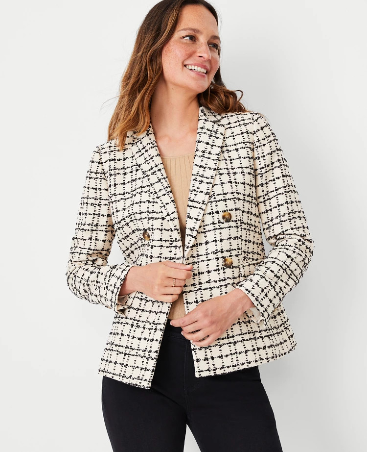 The Tailored Double Breasted Blazer in Tweed | Ann Taylor (US)