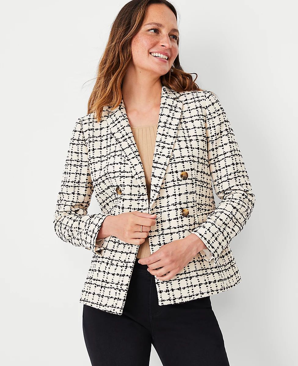 The Tailored Double Breasted Blazer in Tweed | Ann Taylor (US)