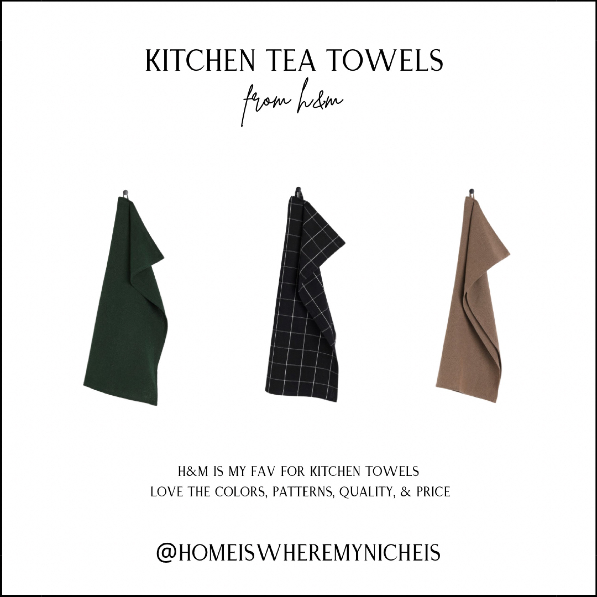 H O M E / just ordered the black & brown tea towels, & would have ordered the dark green (🤌🏻 for Christmas) if they had them in stock in Canada!

H&M is my fav for tea towel. Love the colors, patterns, quality, & price 

Ive also included a couple of the other styles I have from them

Kitchen Decor

#LTKfindsunder50 #LTKstyletip #LTKhome