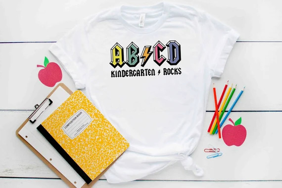 ABCD Kindergarten Rocks Shirt - ABCD Kindergarten Rocks T-Shirt - Christmas Gift for Teachers - C... | Etsy (US)
