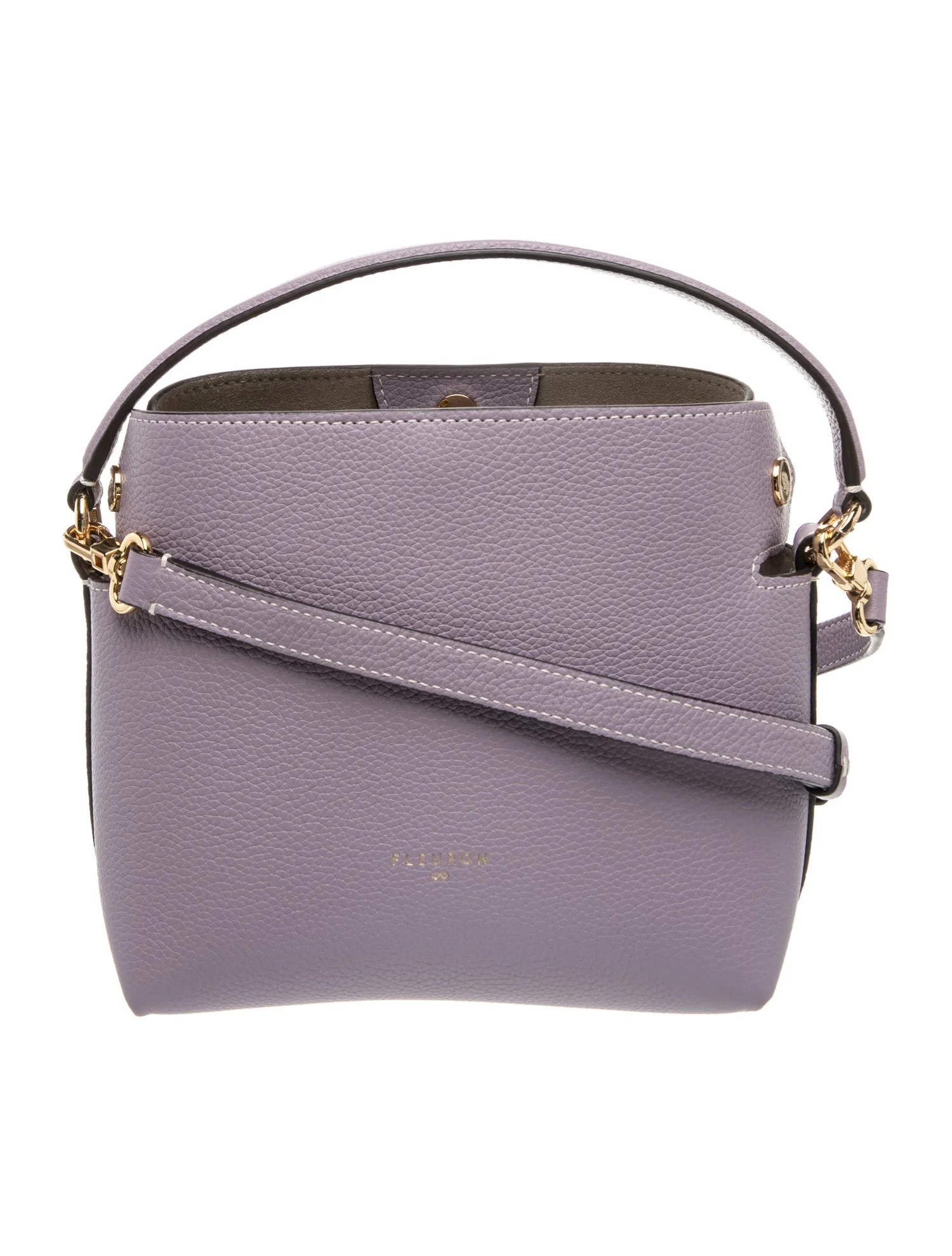 Fleuron Leather Top Handle Bag - Purple Handle Bags, Handbags - LKMKK20022 | The RealReal | The RealReal