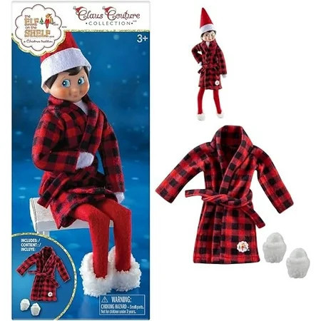 The Elf on the Shelf - Claus Couture: Cozy Robe and Slippers (Elf Not Included) | Walmart (US)