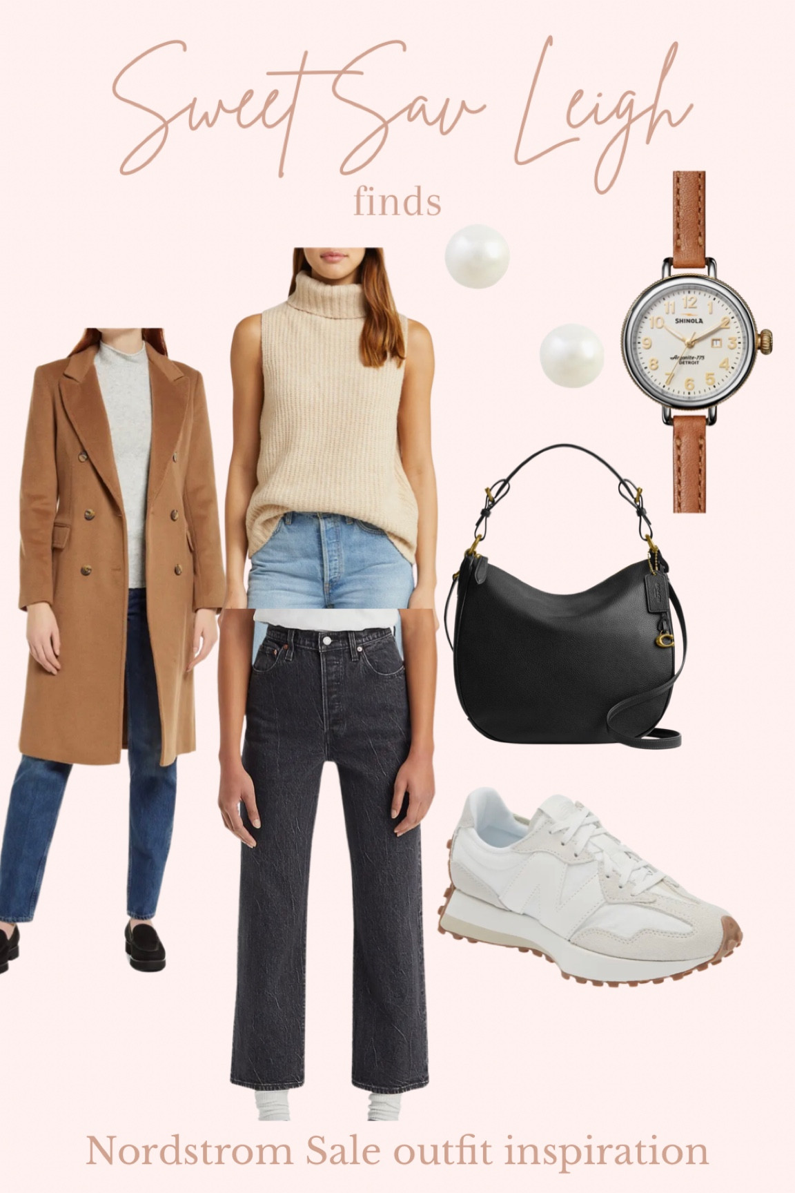 Nordstrom anniversary sale outfit inspo: black jeans, wide leg jeans, sweater tank, turtleneck, topcoat, pea coat, winter coat, new balance, white sneakers, fall outfit 

#LTKFind #LTKSeasonal #LTKxNSale