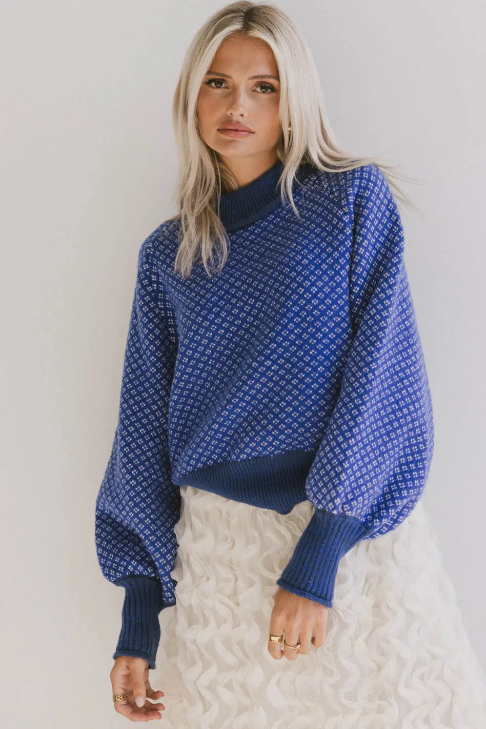 Nathalia Knit Sweater in Cobalt | Böhme US