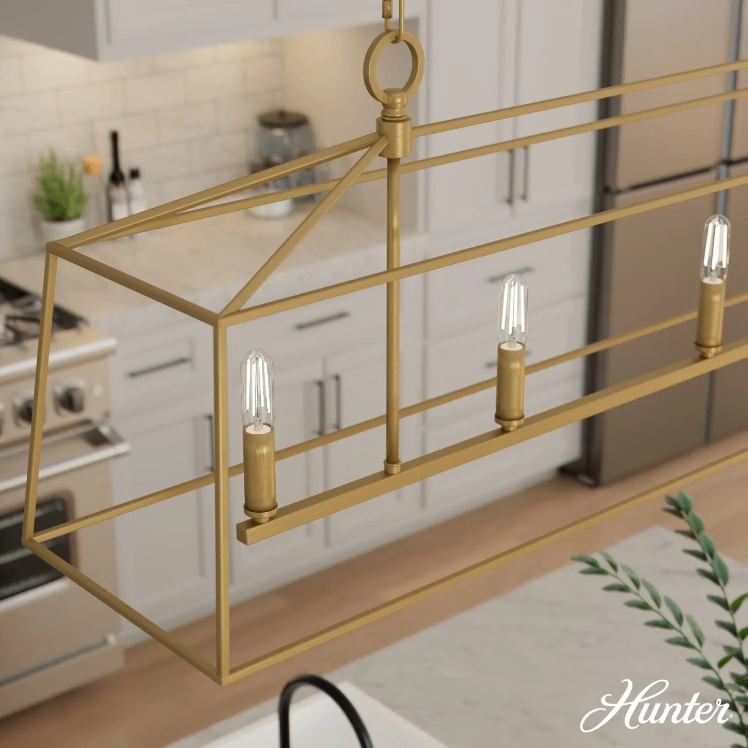 Hunter Fair Oaks 4 Light Linear Chandelier Ceiling Light | Hunter Fan Company