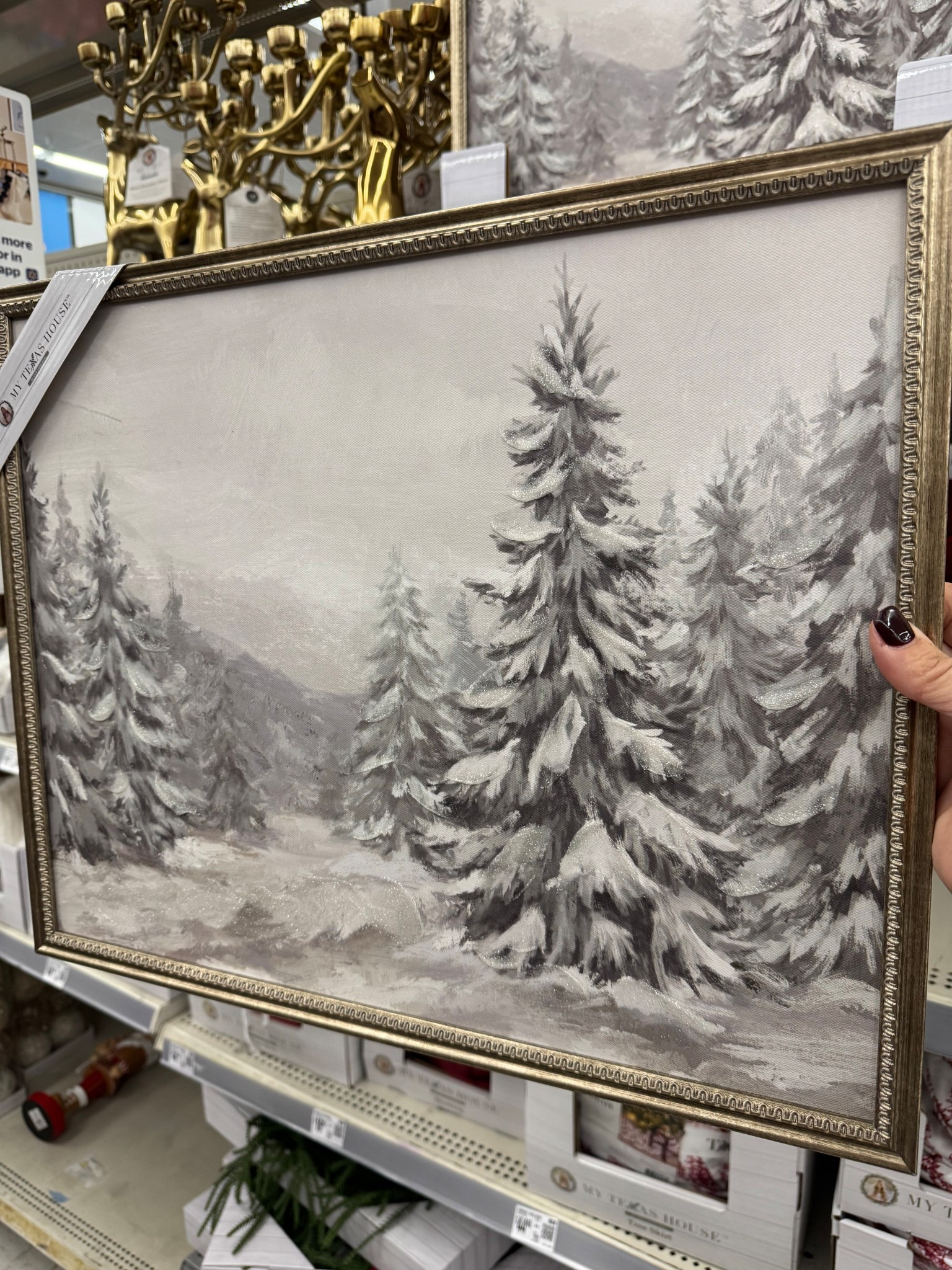 Beautiful snowy evergreens framed art under $20  

#LTKSeasonal