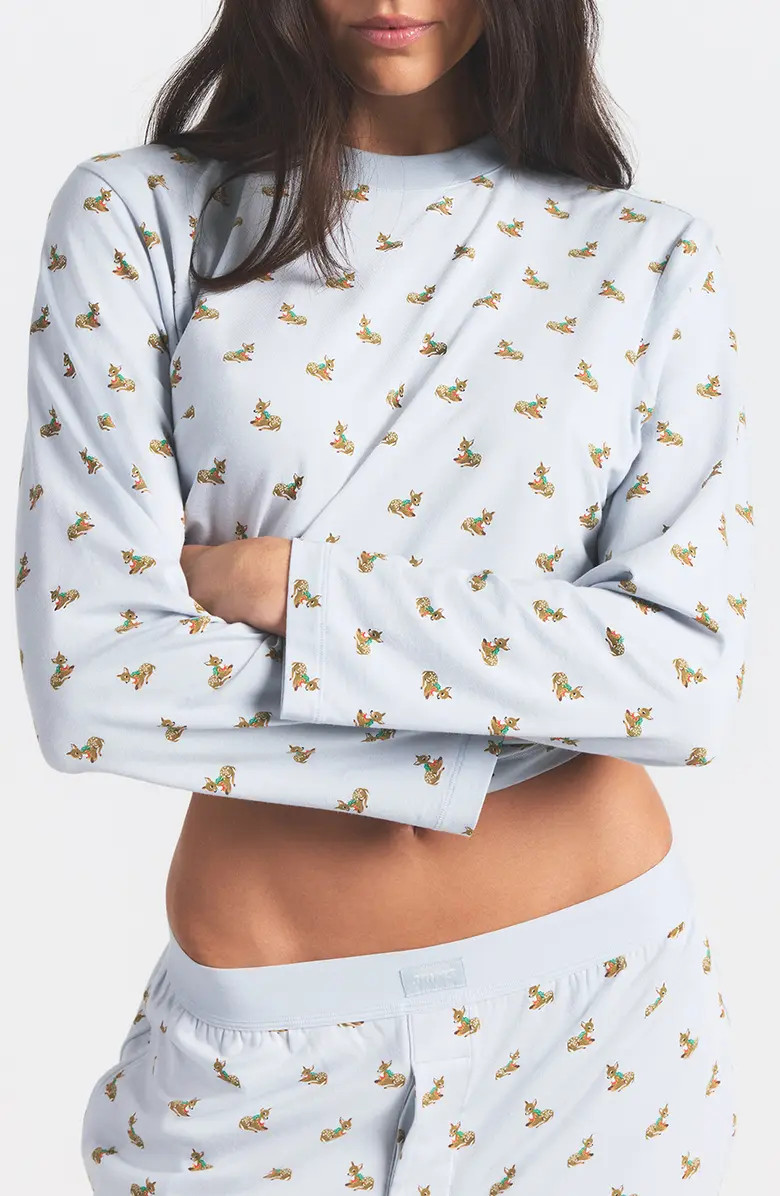 SKIMS Boyfriend Long Sleeve T-Shirt & Loose Pants Pajamas | Nordstrom | Nordstrom