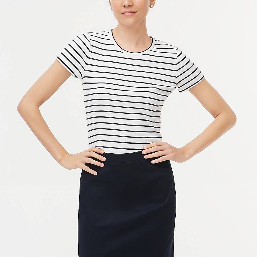 Fine Rib Crewneck Tee | J.Crew Factory