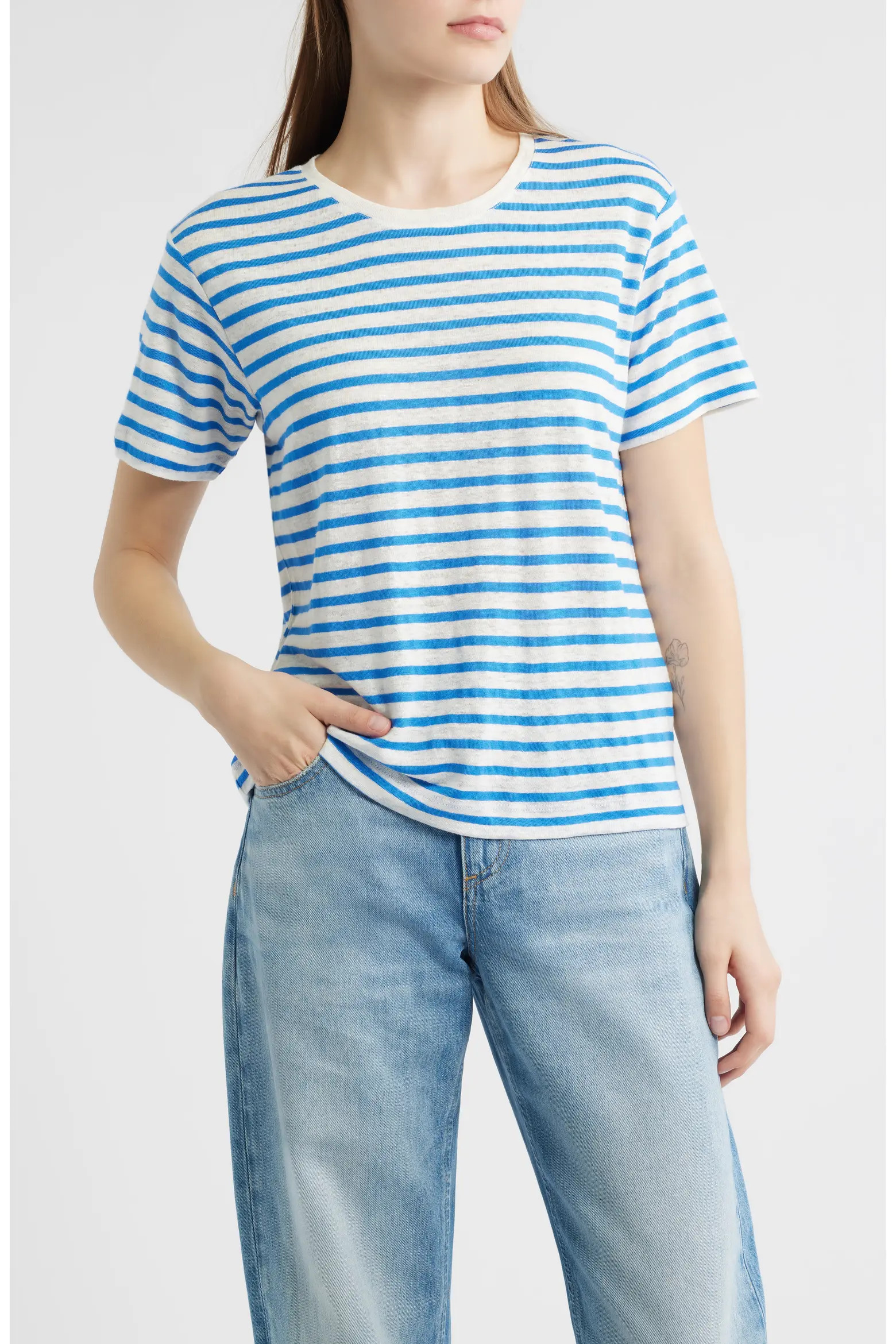 Alex Mill Garcon Stripe Linen Blend T-Shirt (Women) | Nordstrom | Nordstrom