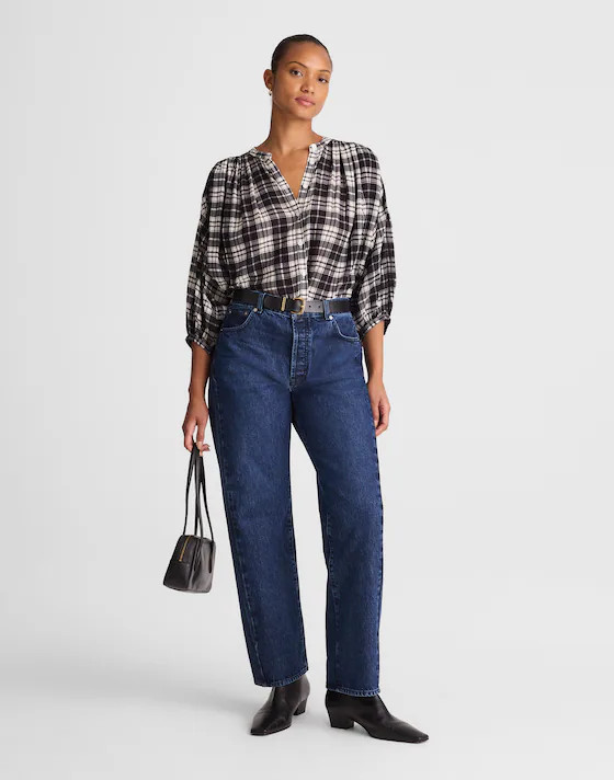 The Curvy Pieced Barrel-Leg Jean | Madewell