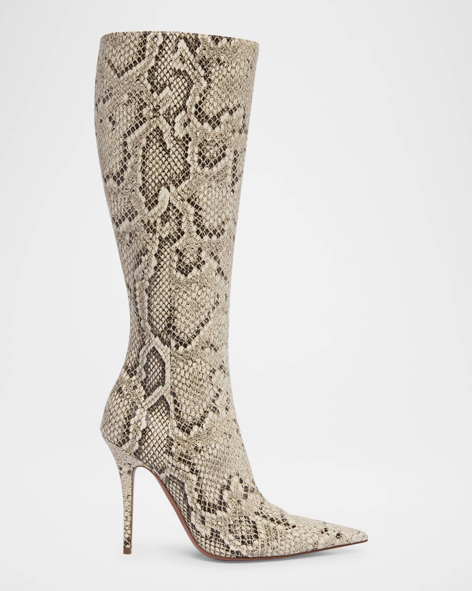 Barbara Snake-Embossed Stiletto Boots | Neiman Marcus