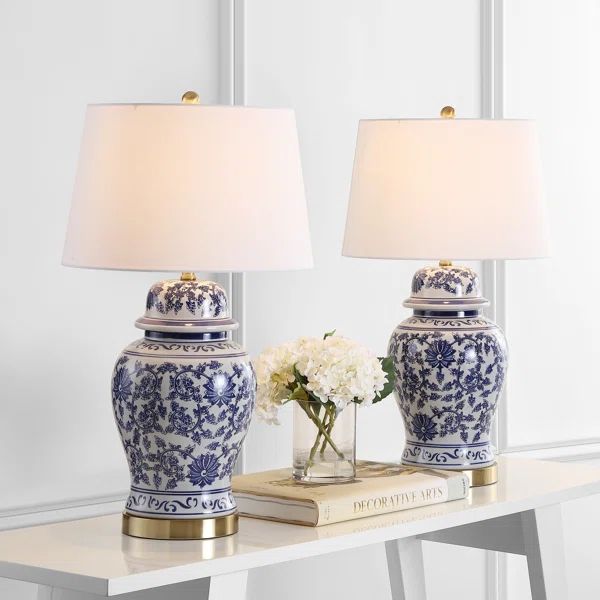 Mccrady 31'' Blue/White Table Lamp Set | Wayfair North America