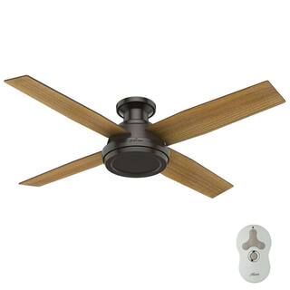 Hunter Dempsey 52 in. Low Profile No Light Indoor Noble Bronze Ceiling Fan with Remote 59449 | The Home Depot