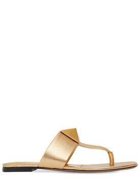 Valentino Garavani - 10mm one stud leather thong sandals - Gold | Luisaviaroma | Luisaviaroma