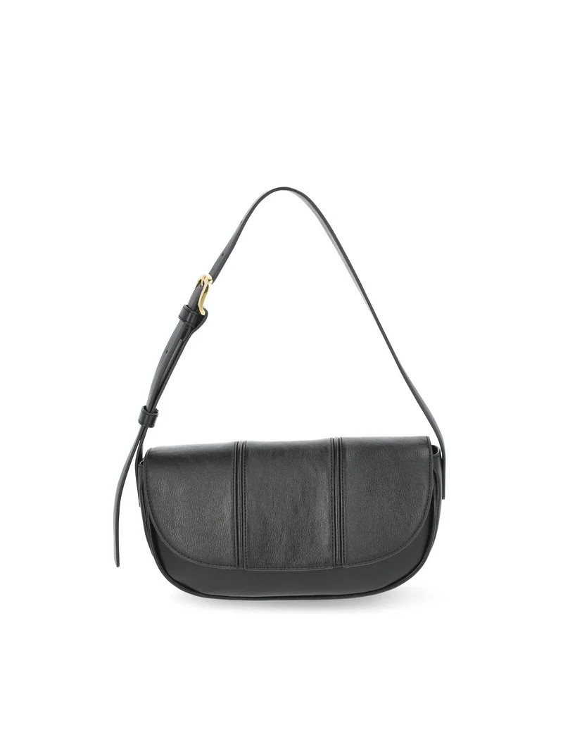 Time and Tru Women's Lina Shoulder Bag, Black | Walmart (US)