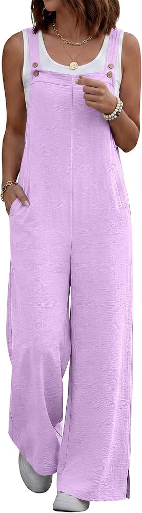 ANRABESS Overalls for Women 2026 Summer Casual Loose One Piece Outfits Baggy Wide Leg Jumpers Lig... | Amazon (US)