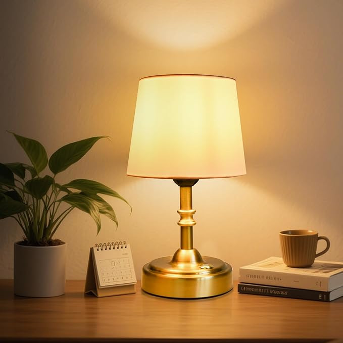 Cordless Table Lamp, 4000mAh Rechargeable Battery Operated Lamp, 3-Level Brightness Touch Small L... | Amazon (US)