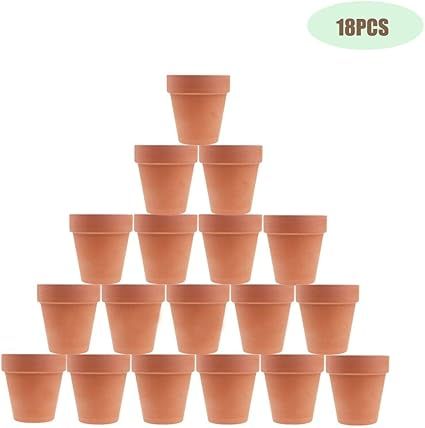 Kosrtuny 3 Inches Terracotta Clay Pots Pack of 18 pcs- Pottery Fleshy Flower Planter with Drainag... | Amazon (US)