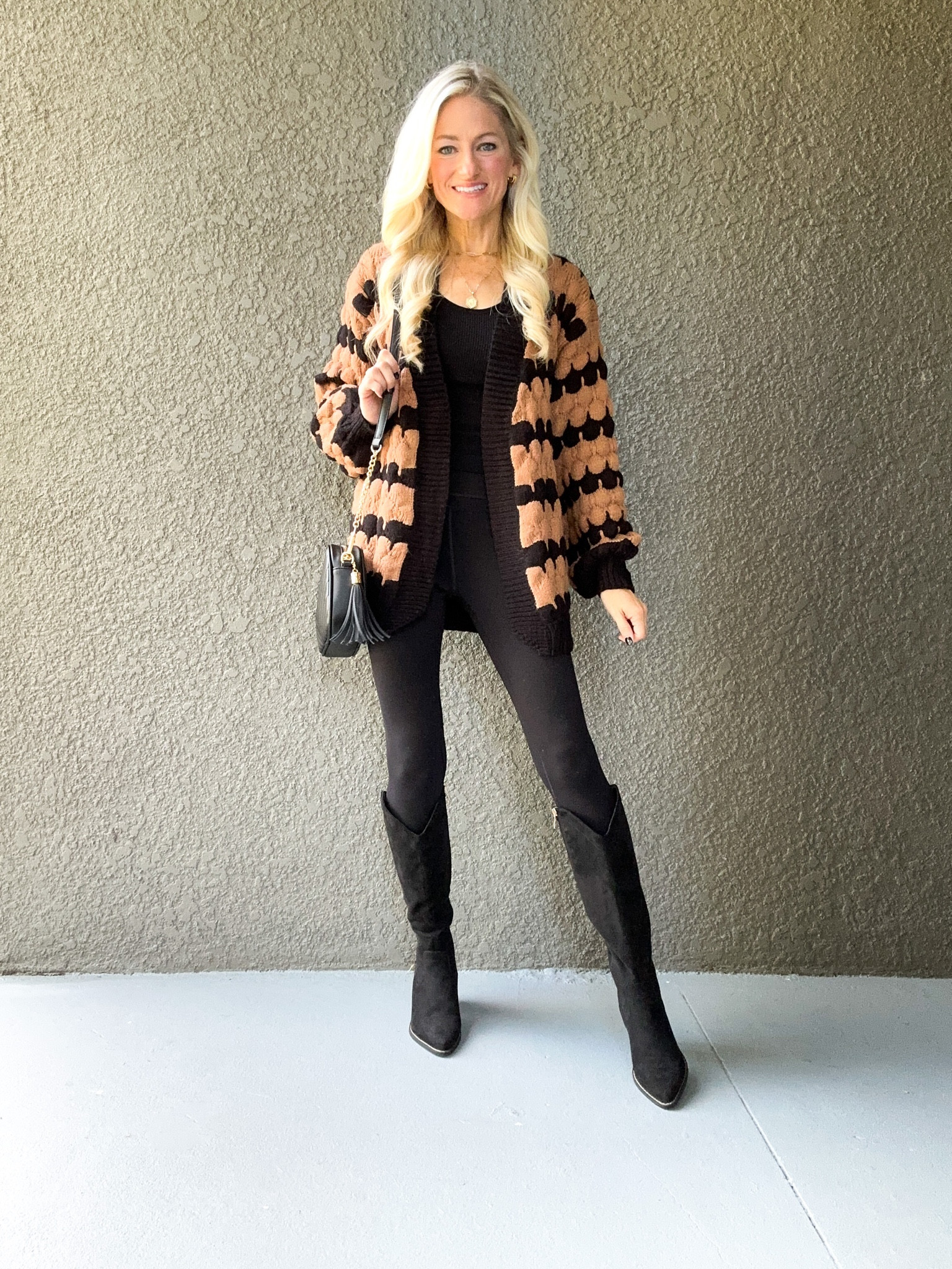 Amazon elevated casual outfit idea! Sweater is so soft and thick, purse is good quality and has designer vibes (comes in lots of colors). Boots have a western look. 

#LTKstyletip #LTKfindsunder50