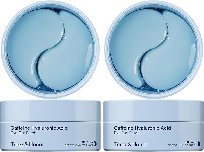 TEREZ & HONOR Caffeine Hyaluronic Acid Under Eye Patches - 120 Korean Hydrogel Eye Masks for Puffy Eyes, Dark Circles, Eye Bags & Fine Lines, Hydrating Cooling Eye Gel Pads, Vegan, Fragrance-Free | Amazon (US)