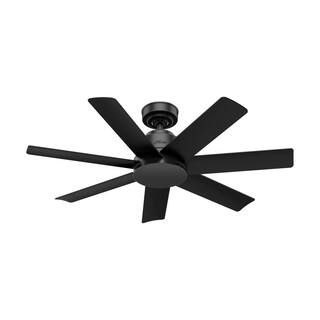 Hunter Anchorage 44 in. Indoor/Outdoor Matte Black Ceiling Fan with Wall Control 50497 | The Home Depot