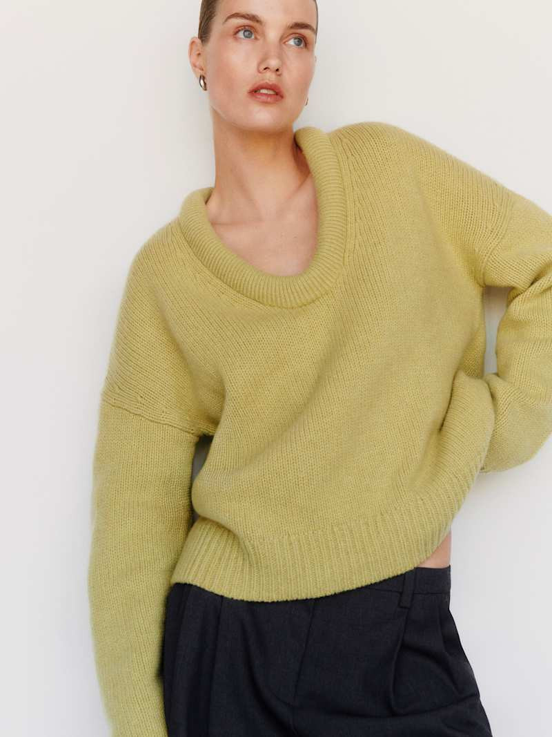 Reformation Jonie Cashmere Oversized Scoop Neck Natural Medium | Reformation (Global)