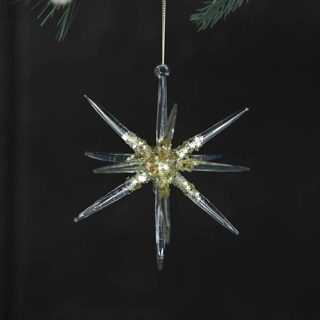 Glass 3D Snowflake Ornament | Modern Locke