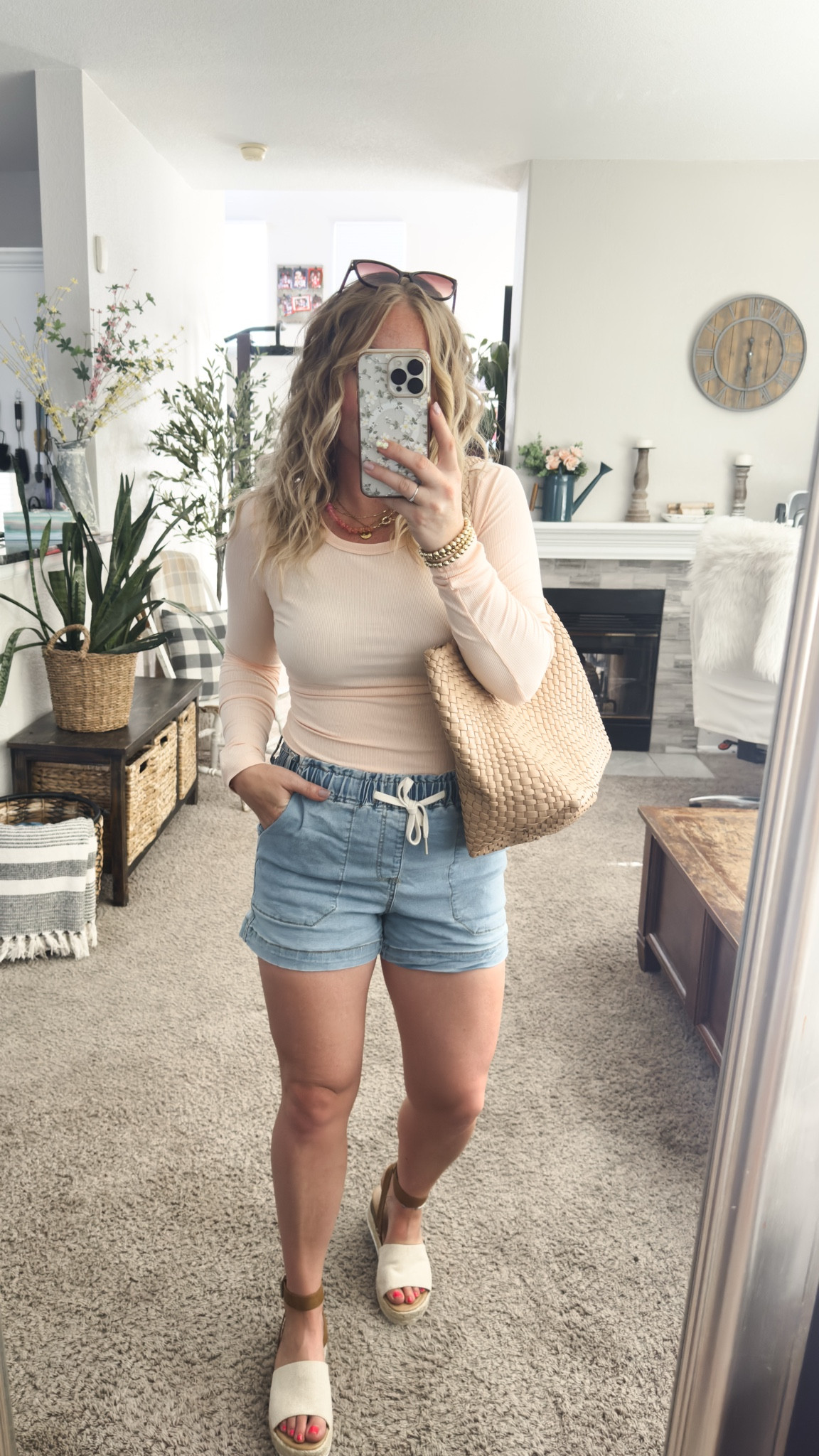 Easy spring outfit idea from amazon — long sleeve basic tee, drawstring denim shorts, tote bag, and platform sandals







outfit inspo, outfit ideas, casual outfits amazon, amazon outfits every day, spring outfits 2026, summer outfits

#LTKootd #LTKSaleAlert #LTKPetite
