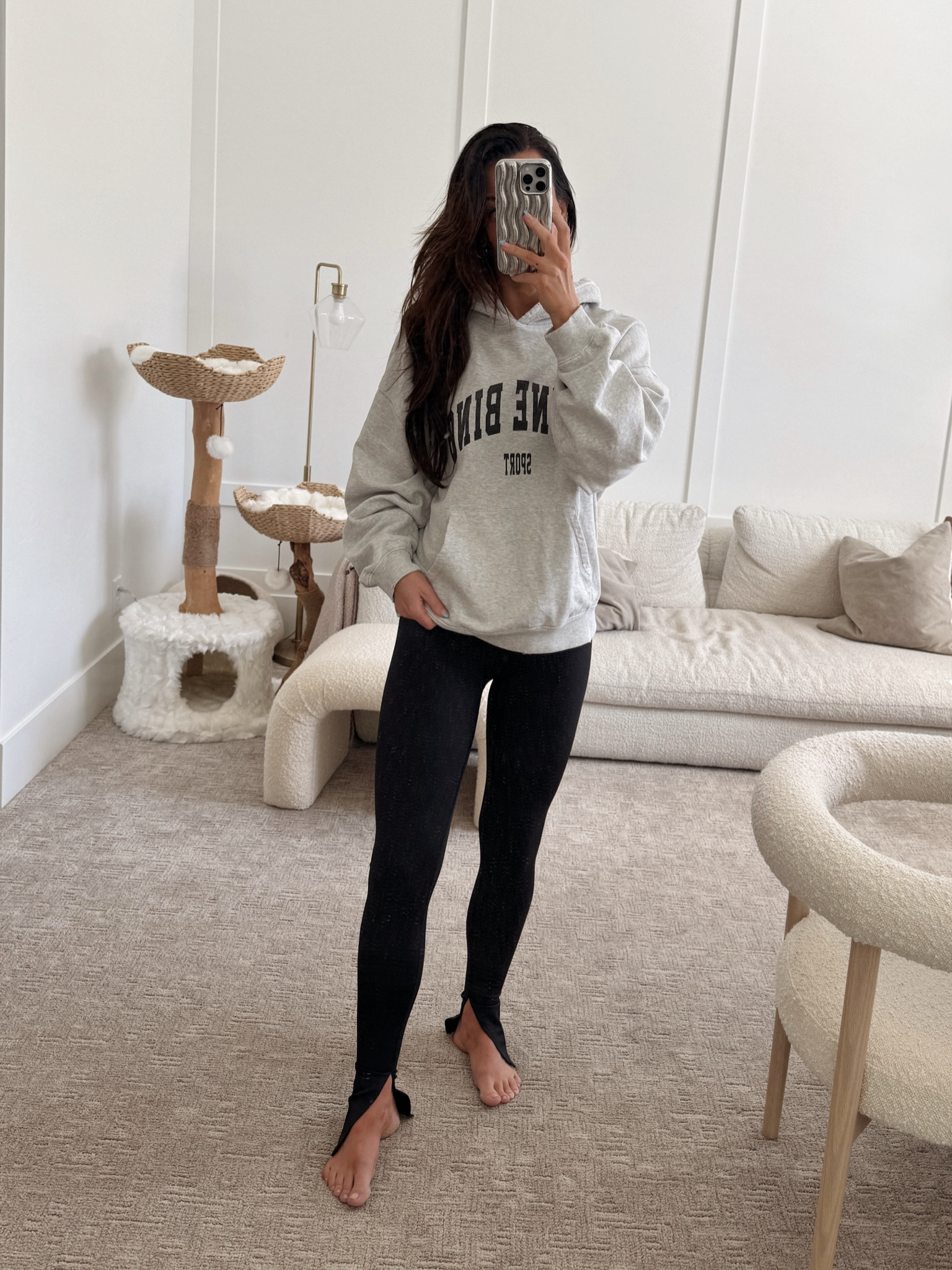 Anine Bing hoodie (wearing xs) 
Alo elongated leggings 

#LTKfitness #LTKActive