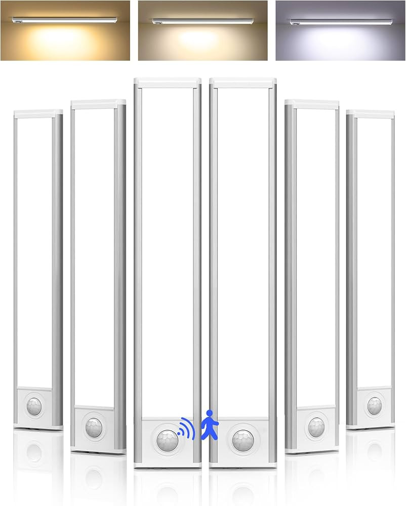 6-Pack Under Cabinet Lighting Wireless, LED Motion Sensor Light Indoor, Rechargeable Closet Light... | Amazon (US)