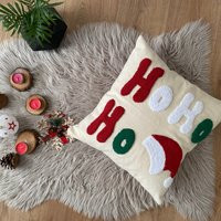 Embroidered Hohoho Christmas Pillowcase, Punch Needle Pillow, Decor Idea, New Year Gift, Housewarming Gift, Xmas Cushion | Etsy (US)