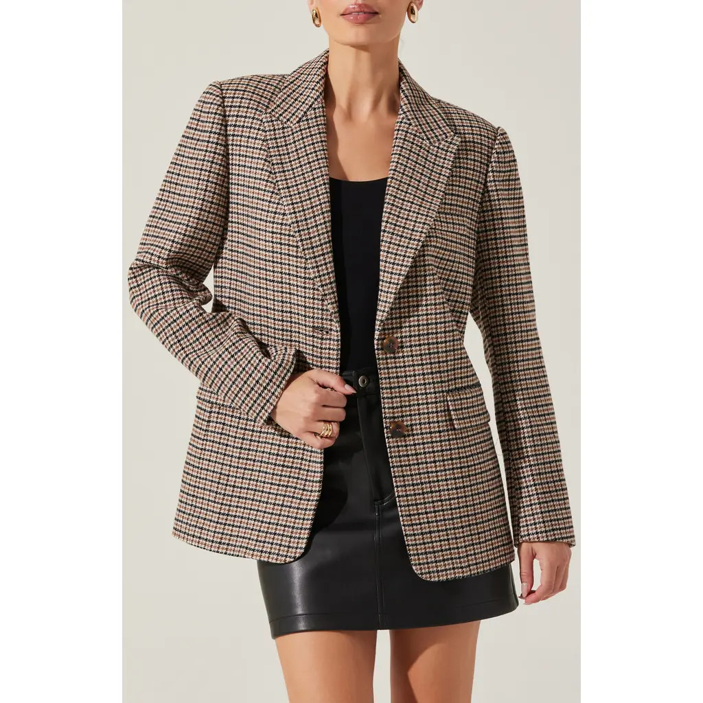 ASTR the Label Plaid Oversize Blazer in Black Brown at Nordstrom Rack, Size Small | Nordstrom Rack