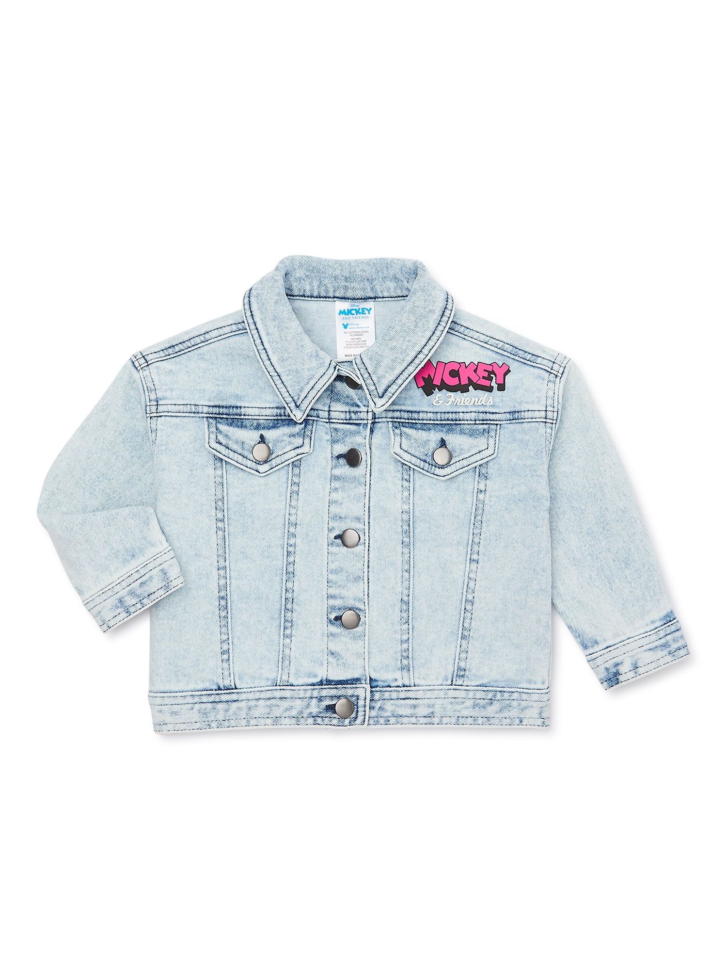 Minnie Mouse Baby and Toddler Girls' Graphic Denim Jacket, Sizes 12M-5T | Walmart (US)
