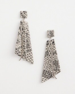 No Droop™ Snakeprint Leather & Chain Drop Earrings | Chico's